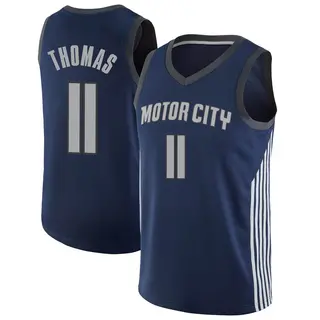 Men's Isiah Thomas Detroit Pistons Navy Jersey - City Edition - Swingman