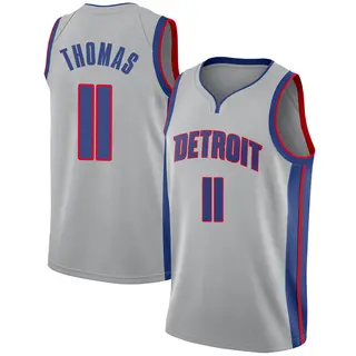 Men's Isiah Thomas Detroit Pistons Silver Jersey - Statement Edition - Swingman