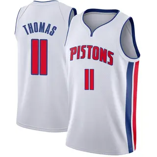 Men's Isiah Thomas Detroit Pistons White Jersey - Association Edition - Swingman