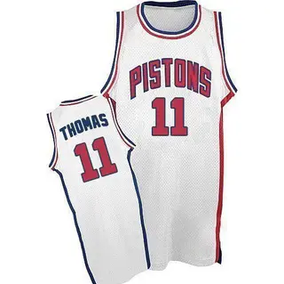 Men's Isiah Thomas Detroit Pistons White Throwback Jersey - Authentic