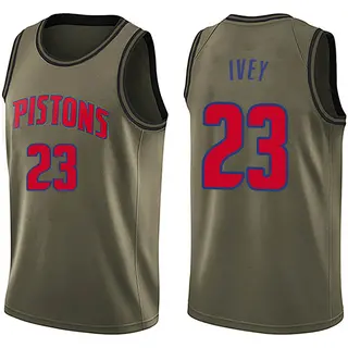 Youth Jaden Ivey Detroit Pistons Green Salute to Service Jersey - Swingman